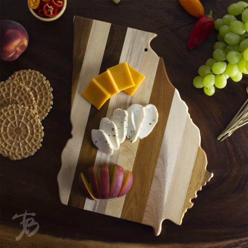 Totally Bamboo Rock & Branch Series Shiplap Georgia State Shaped Wood Serving and Cutting Board | Great for Wall Art - Image 2